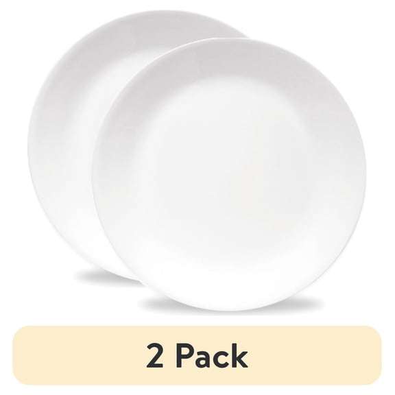 (2 pack) Corelle Winter Frost White, Round Lunch Plate, 8.5"