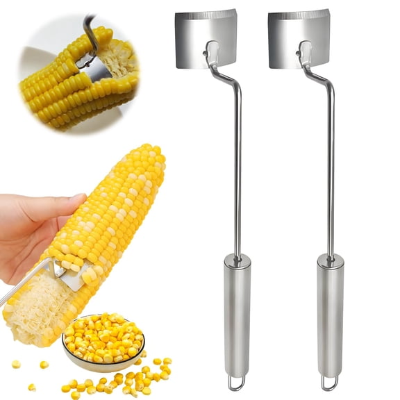 2 pack Corn Peeler, New Long Handle Stainless Steel Corn Cob Stripper Tool, Corn Peeler for Corn on the Cob, Corn Cob Peeler for Women Home Dining Enthusiasts Gadget