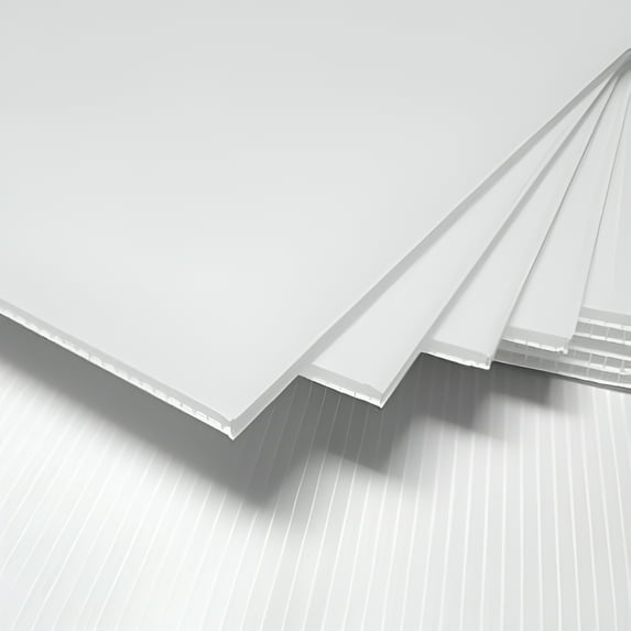 2 pack- Corrugated Plastic 12x12 4mm White