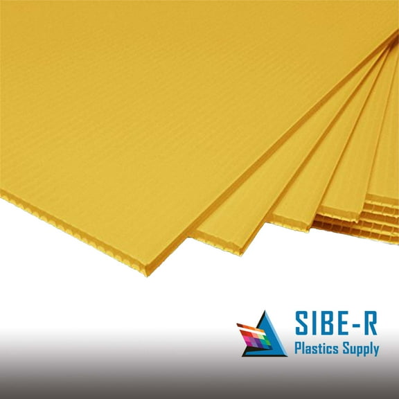 2 pack- Corrugated Plastic 12x12 4mm Yellow