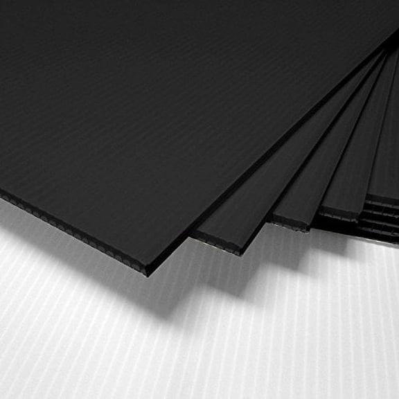 2 pack- Corrugated Plastic 6x12 4mm Black