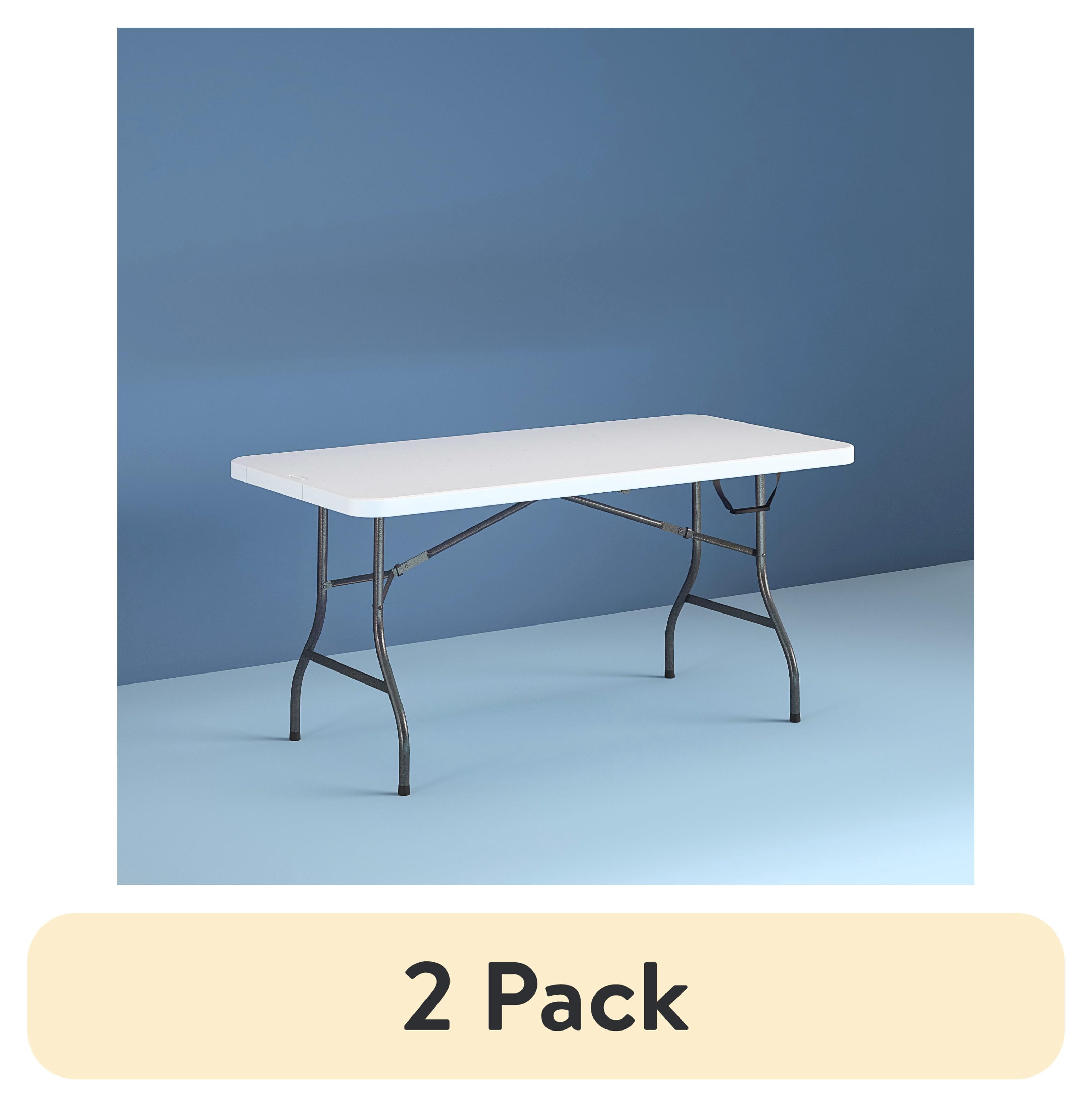 (2 pack) Cosco 6 Foot Premium Folding Table, White Speckle