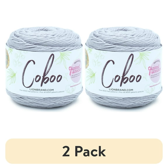 (2 pack) Lion Brand Coboo Silver Light DK Yarn