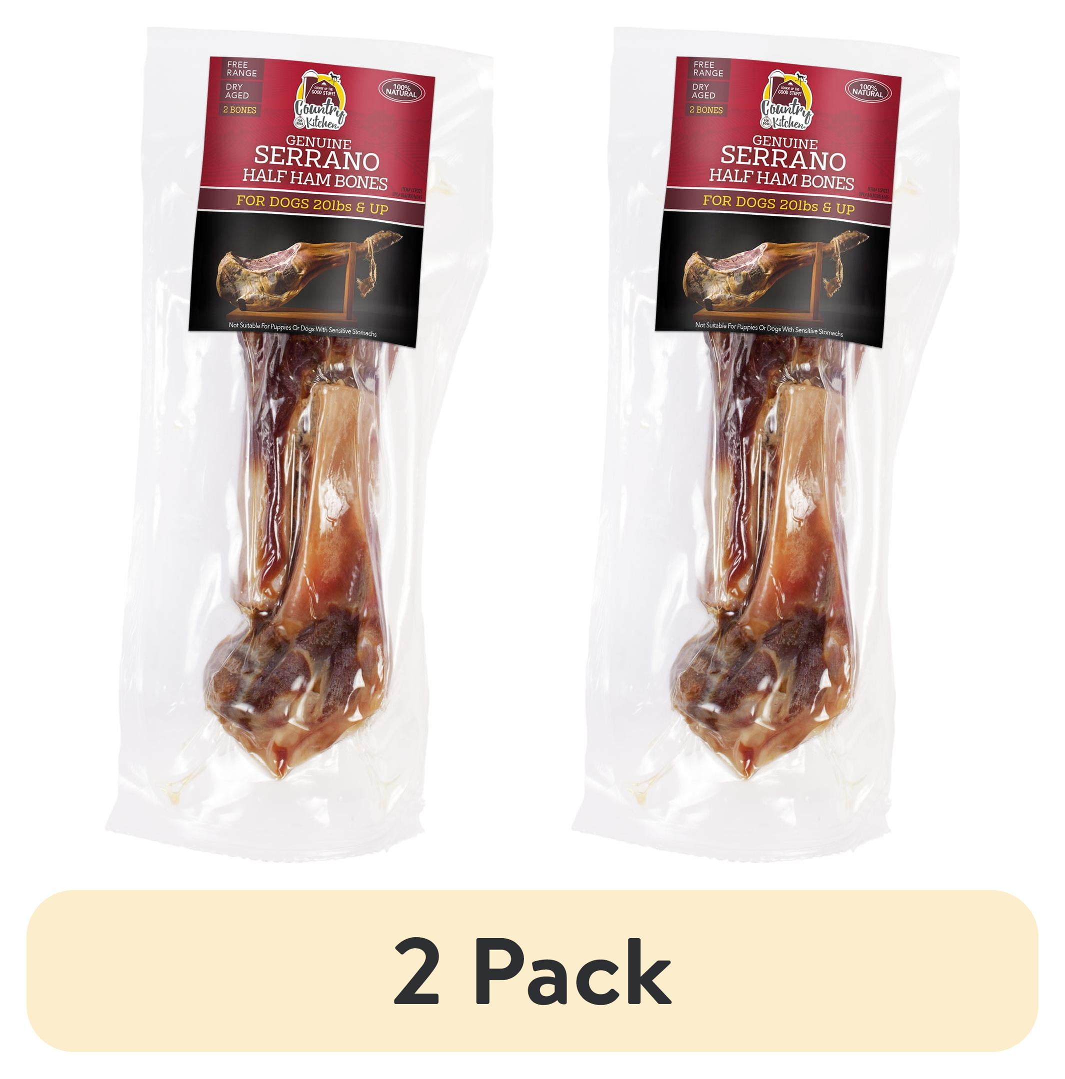 (2 pack) Country Kitchen Serrano Half Bone Dog Treat: 2 pack aged pork bone dog treat
