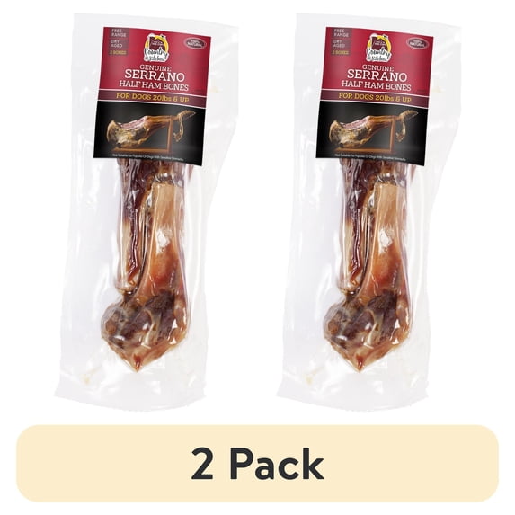 (2 pack) Country Kitchen Serrano Half Bone Dog Treat: 2 pack aged pork bone dog treat