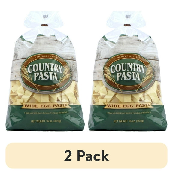 (2 pack) Country Pasta Homemade Style Wide Egg Pasta, 16 Oz