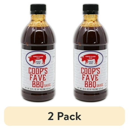 (2 pack) Country Pleasin' Coop's Fave BBQ Sauce Gluten and MSG Free 16oz Bottle