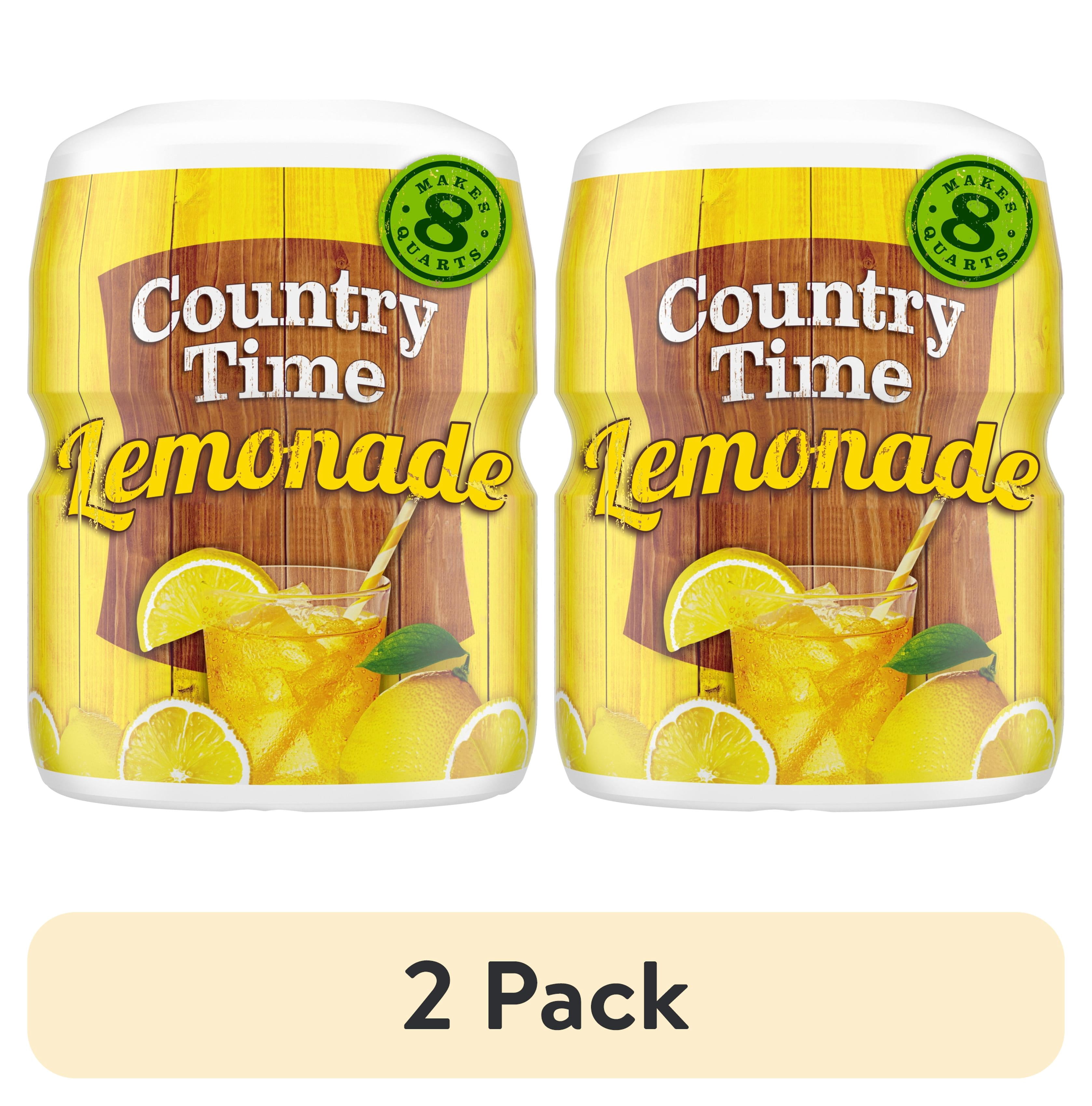 (2 pack) Country Time Lemonade Powdered Drink Mix, 1 Canister, for Flavorful Hydration and Shareable Refreshment, Naturally Flavored with Other Natural Flavor, No Artificial Sweeteners or Flavors, 19 oz