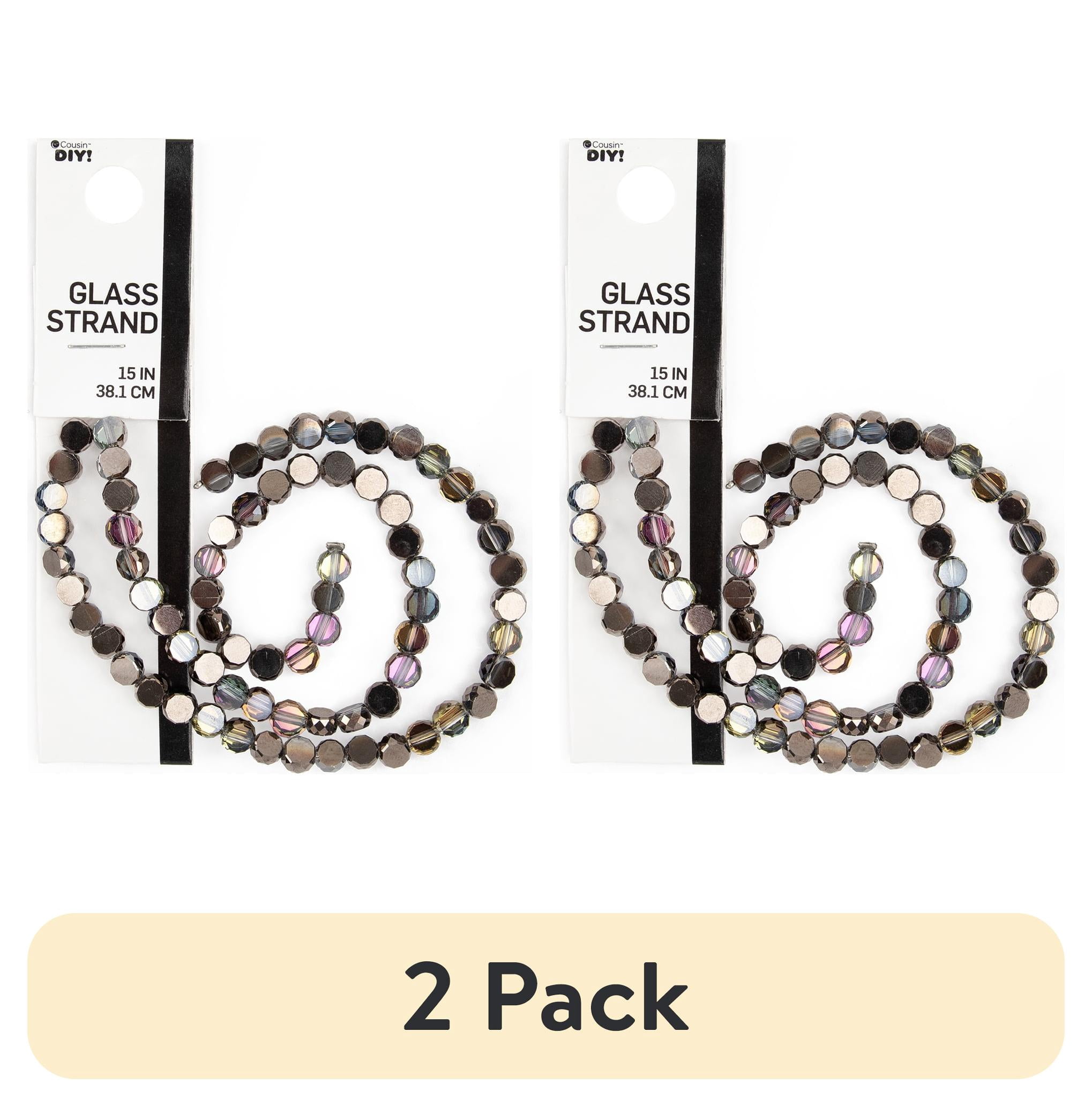 (2 pack) Cousin DIY 15 in 2-Strand Black AB Coin Beads, 5 mm, 70 Piece, Model 69995816