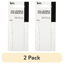 (2 pack) Cousin DIY 2.5 in Collapsible Eye Beading Needles Silver, Steel, 2 Piece