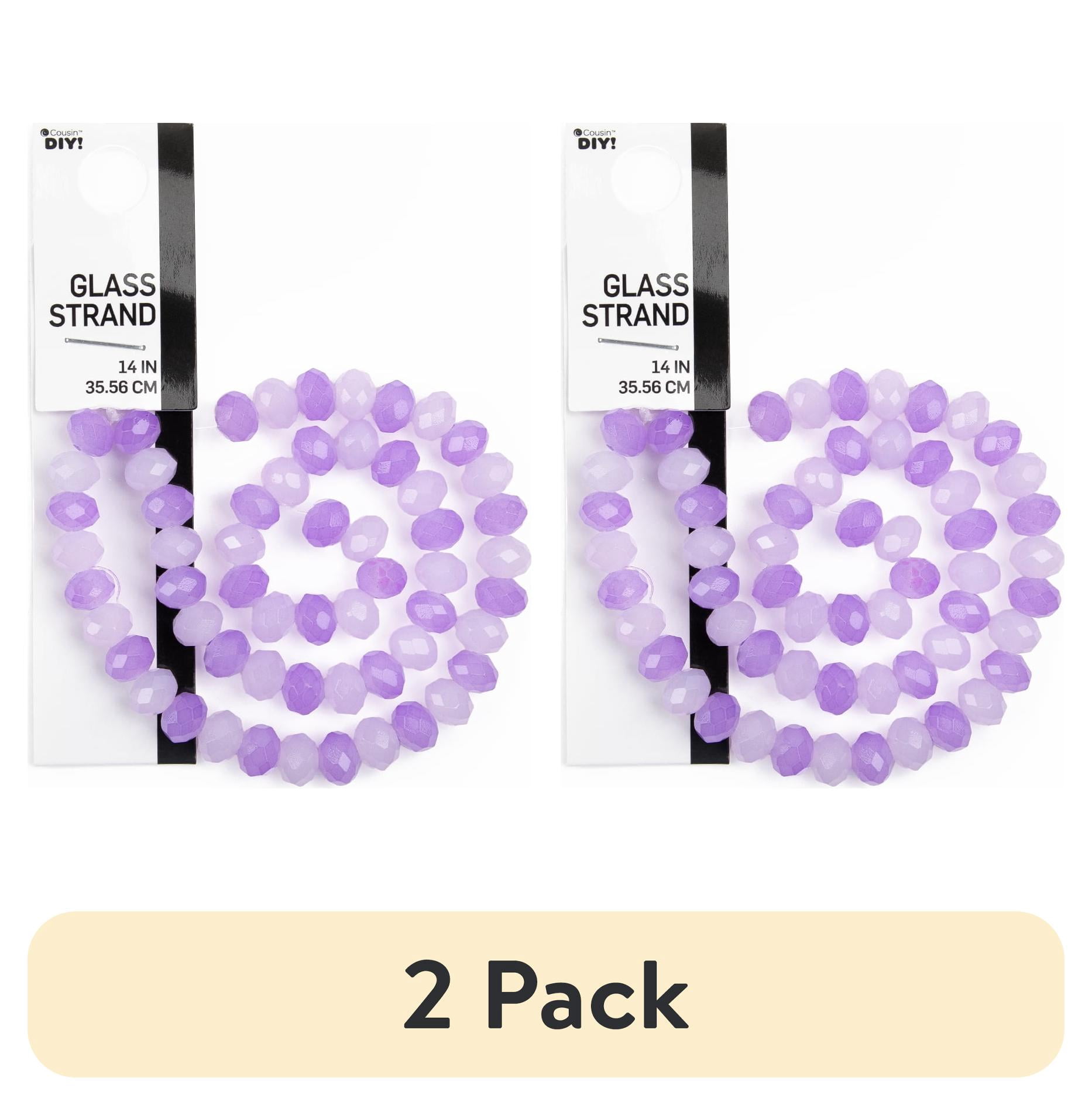 (2 pack) Cousin DIY Glass Rondelle Beads 2-Strand 2-Tone Purple 8mm 14 Inch 58 Piece Model 69995929