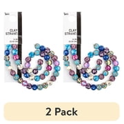 (2 pack) Cousin DIY Multi-Color Polymer Clay Beads, 2-Strand, 14 Inches, 46 Piece Set for Adults