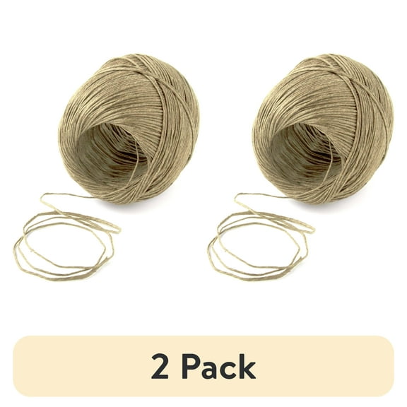(2 pack) Cousin DIY 20lb Polished Thin Hemp Twine, Natural Brown, 300ft Roll