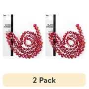 (2 pack) Cousin DIY Red AB Glass Rondelle Beads, 3-Strand Set, 4/6/8 mm, 88 Pieces