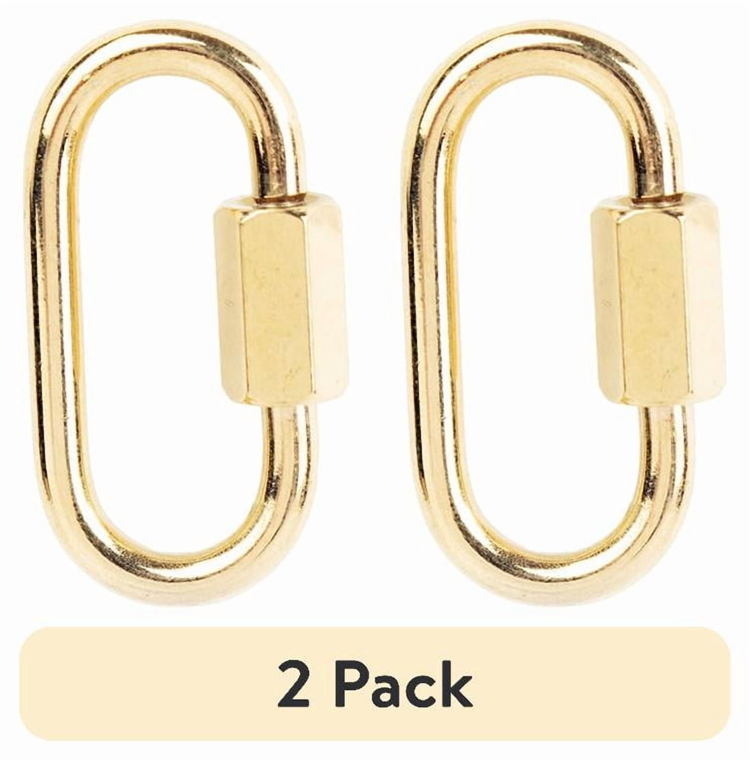 (2 pack) Cousin DIY 4 Piece Oval Carabiner Screw-Close Jewelry Clasp, Silver/Gold, Stainless Steel, Unisex
