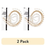 (2 pack) Cousin DIY 4-Strand Gold/White Round and Cylinder Beads, 7.5in Strand, 182 Piece, Adult