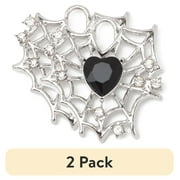 COUSINDIY (2 pack) Cousin DIY 6 Piece Black Heart Charms, Silver-Toned Metal, Adult-Model 69995699