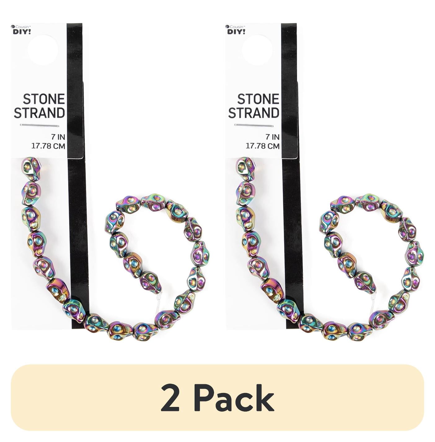 (2 pack) Cousin DIY 7" Rainbow Metallic Skull Bead Strand, 22 Piece, Unisex, Adult-Model 69995833