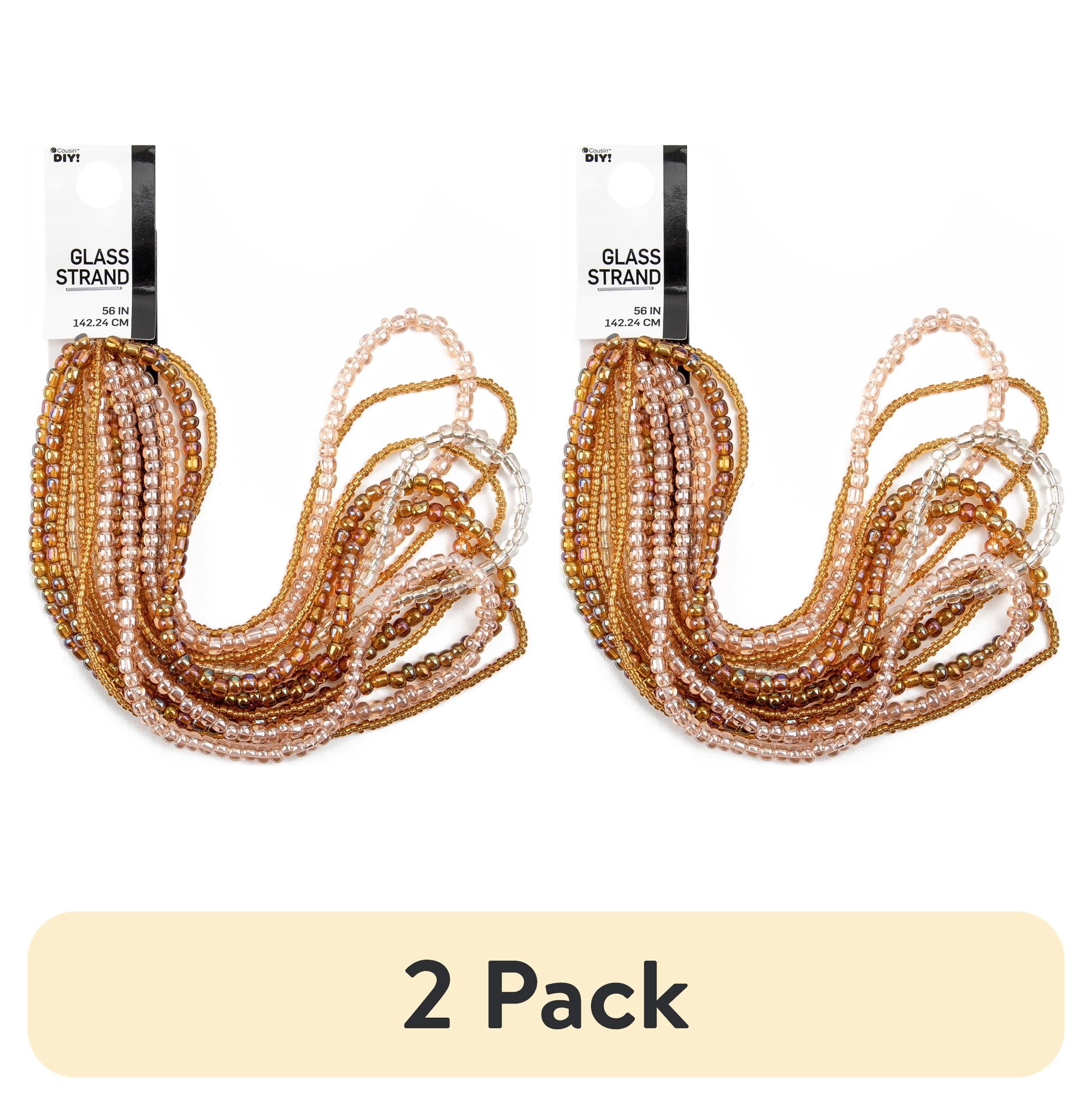 (2 pack) Cousin DIY 8-Strand Pink/Gold/Silver Seed Beads, Adult -Model 69995890