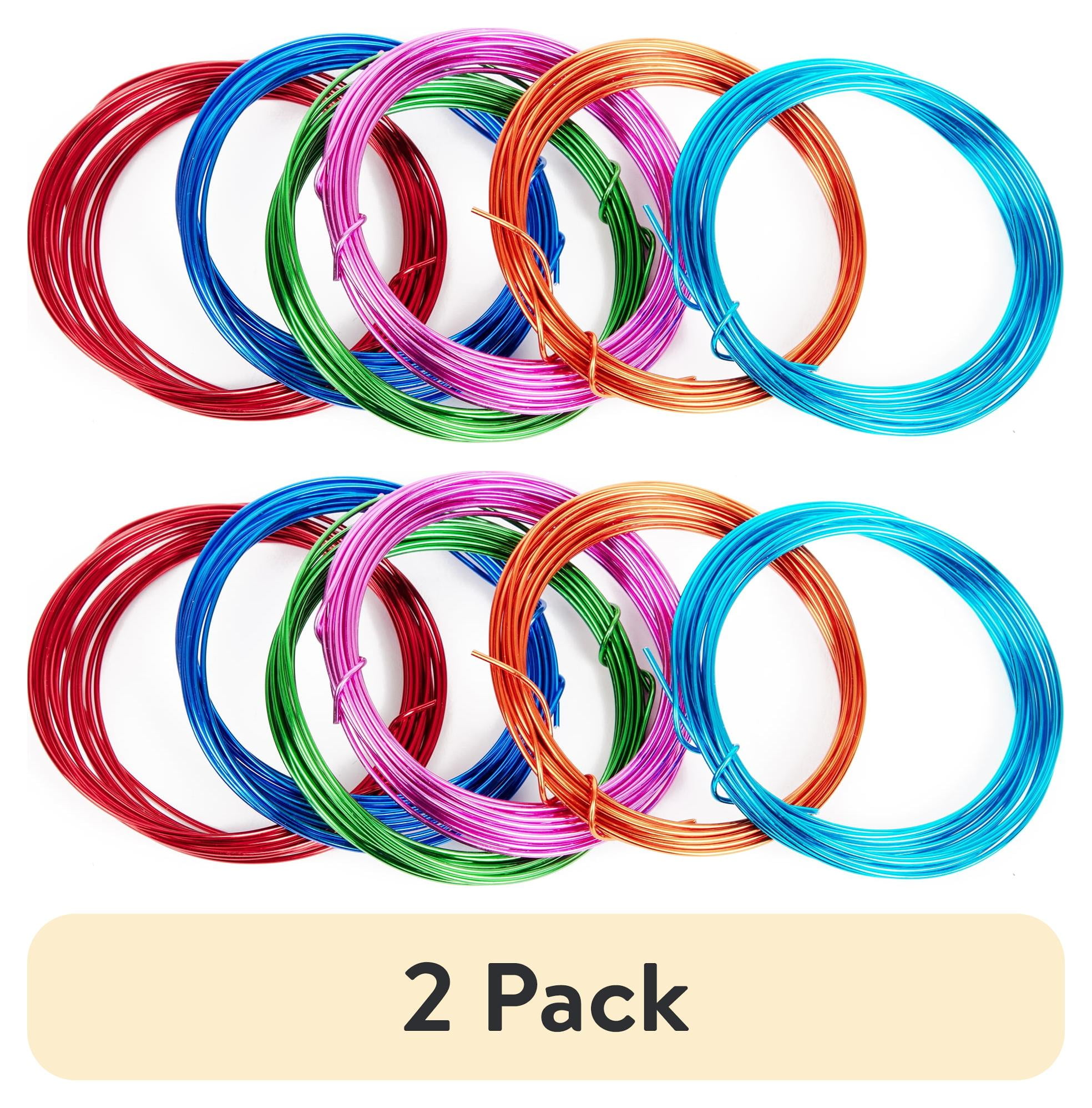 (2 pack) Cousin DIY Beading Wire Bulk Pack, 6 Rolls 9 ft Each, 18 Gauge Aluminum Wire, Bright Multi-Color for Jewelry Making & Crafts