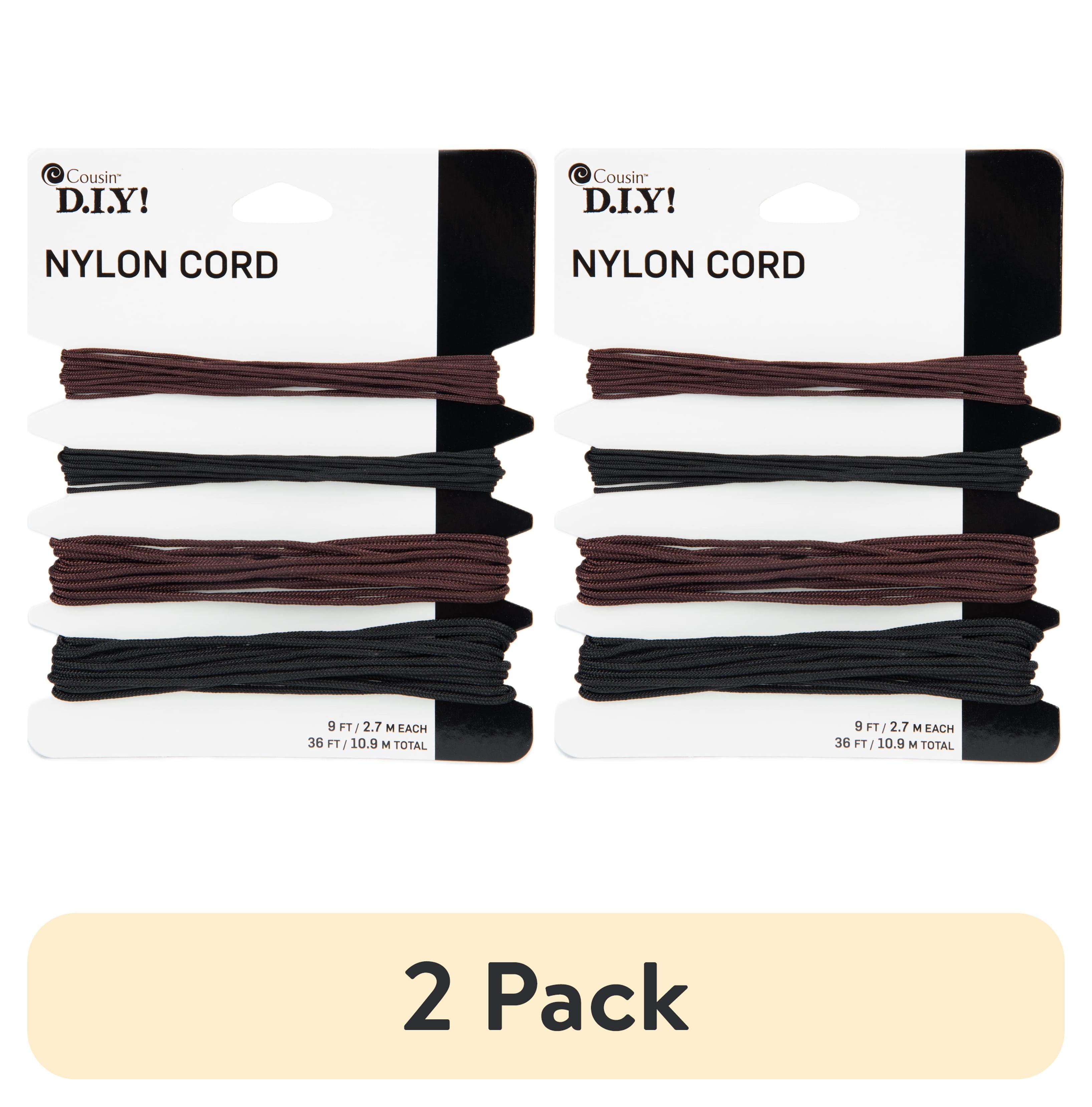 (2 pack) Cousin DIY Black & Brown Nylon Cord, Jewelry Stringing, 4 Piece Roll, 36 ft