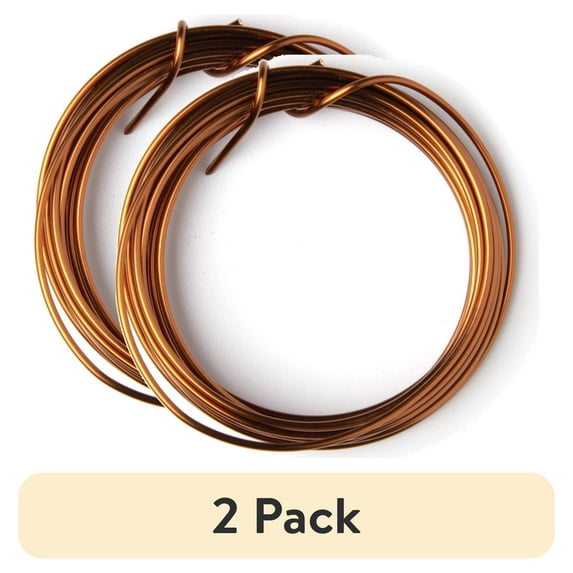(2 pack) Cousin DIY Coated Copper Wire, Brown Finish, 16 Gauge, 9 ft Roll