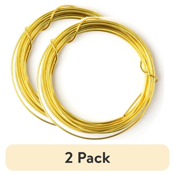 (2 pack) Cousin DIY Coated Copper Wire, Gold Finish, 18 Gauge, 14 ft Roll