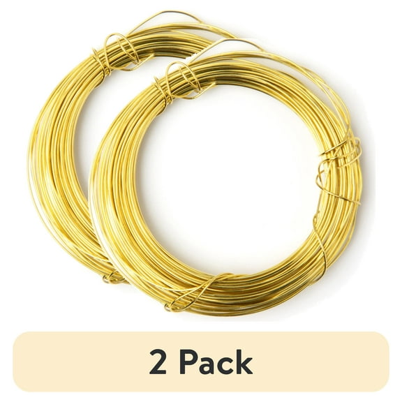 (2 pack) Cousin DIY Coated Copper Wire, Gold Finish, 22 Ga, 32 ft Roll