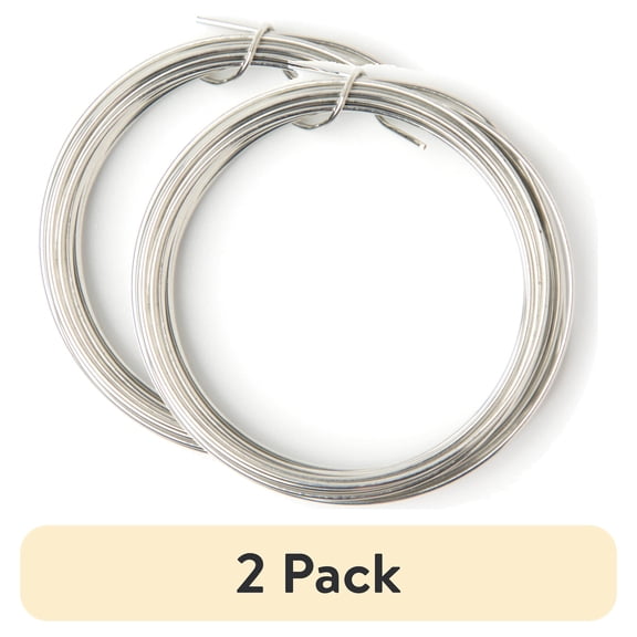 (2 pack) Cousin DIY Coated Copper Wire, Silver Finish, 18 Ga, 14 ft Roll