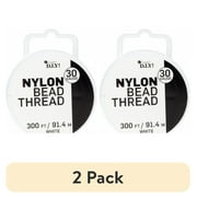 (2 pack) Cousin DIY Craft & Jewelry Nylon Beading Thread, White, 30 Gauge, 300 ft Roll