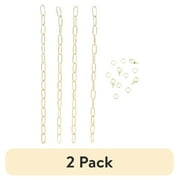 (2 pack) Cousin DIY Gold Dainty Long Link Chain for Jewelry Making, 7.5 in Each, 4 Pieces, Metal, 69995801