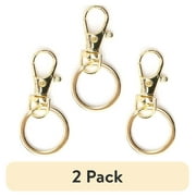 (2 pack) Cousin DIY 3-Pack Gold Metal Key Rings, 54mm Keychain Rings for Lanyards & Craft Supplies