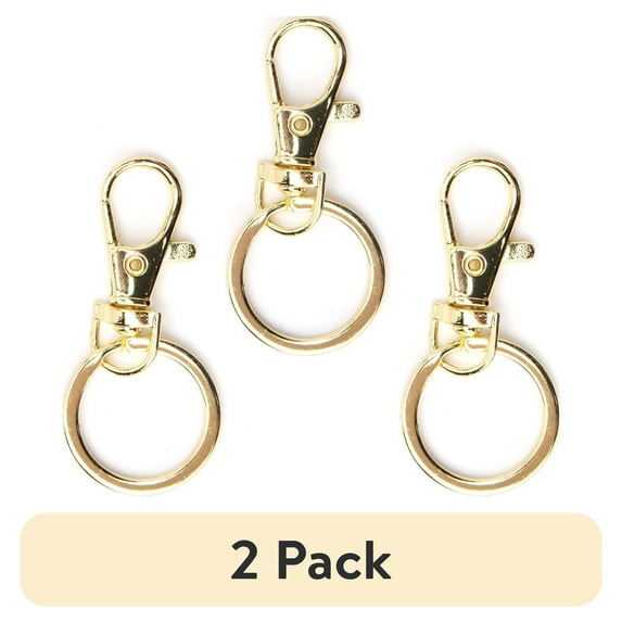 (2 pack) Cousin DIY Gold Metal Key Rings, Keychain and Lanyard Making, 54mm, 3 Piece
