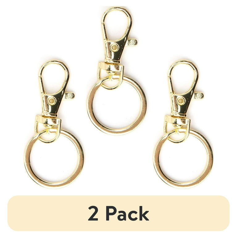 2 pack) Cousin DIY 3-Pack Gold Metal Key Rings, 54mm Keychain