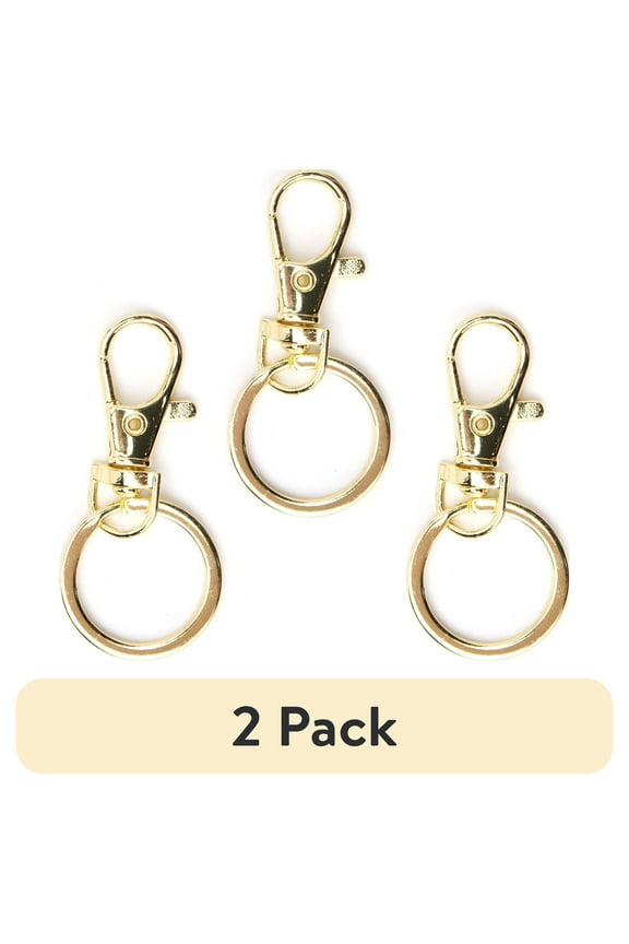 (2 pack) Cousin DIY Gold Metal Key Rings, Keychain and Lanyard Making, 54mm, 3 Piece