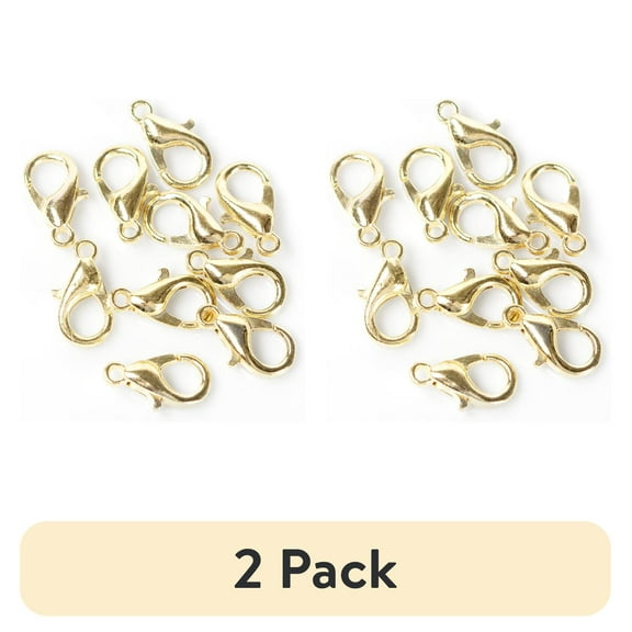 (2 pack) Cousin DIY Gold Metal Lobster Clasps, 10 Piece Pack for Jewelry Making