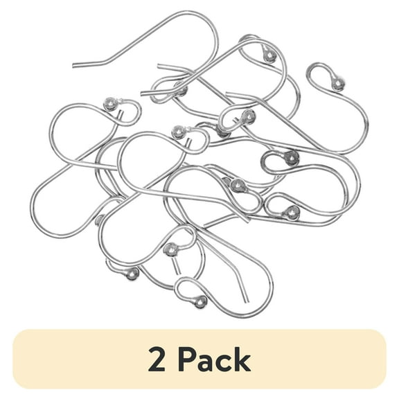 (2 pack) Cousin DIY Metal Ball Hook Earwires Set, 142 Pc, Silver Finish