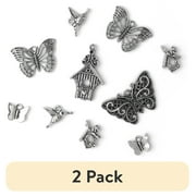 COUSINDIY (2 pack) Cousin DIY Metal Butterfly Pendant Charms, 10 Pc, Silver Finish, Unisex, Adult