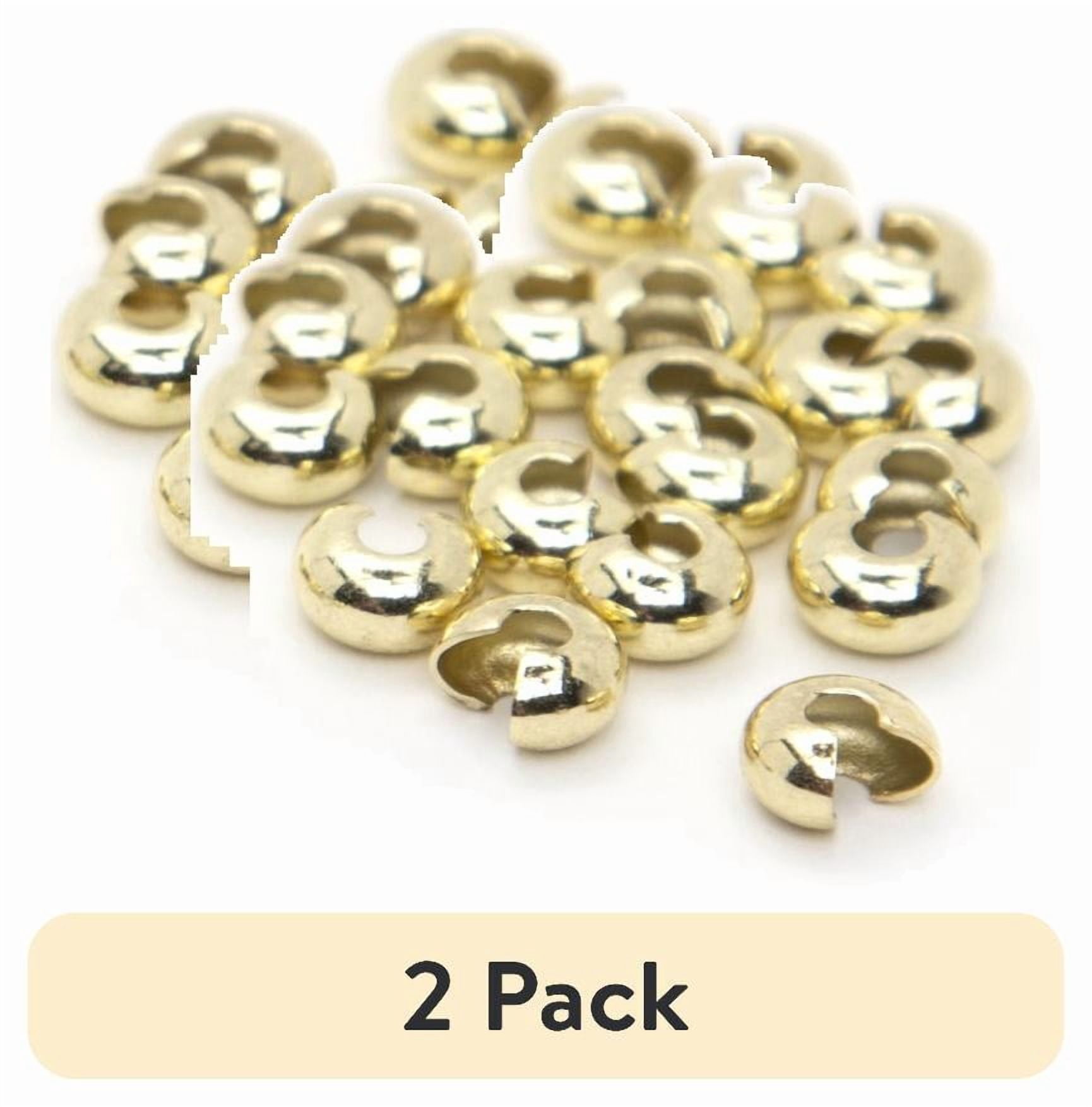 (2 pack) Cousin DIY Metal Crimp Bead Cover, 120 Piece, Gold Finish