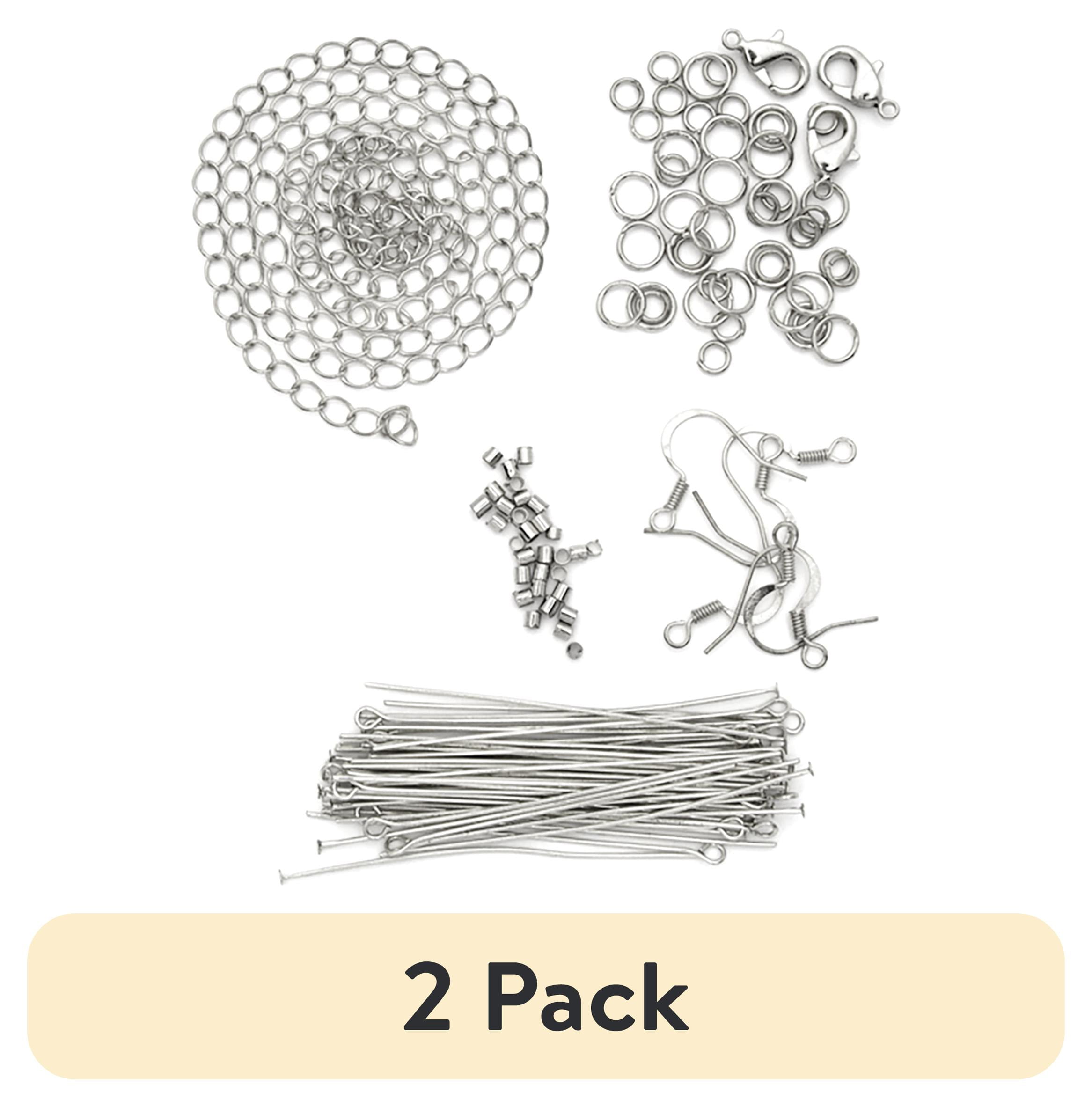 (2 pack) Cousin DIY Metal Jewelry Findings Starter Pack, 75 Piece, Silver Finish Metal