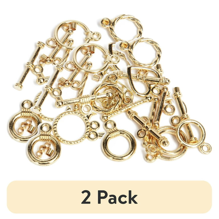 2 pack) Cousin DIY Metal Jewelry Toggle Clasps with Crimp Beads