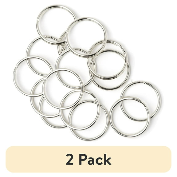 (2 pack) Cousin DIY 1.25 inch Silver Split Rings – 40-Piece Metal Keychain Ring Set for Crafting & Jewelry Making