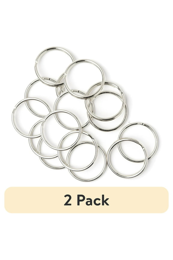 (2 pack) Cousin DIY 1.25 inch Silver Split Rings – 40-Piece Metal Keychain Ring Set for Crafting & Jewelry Making