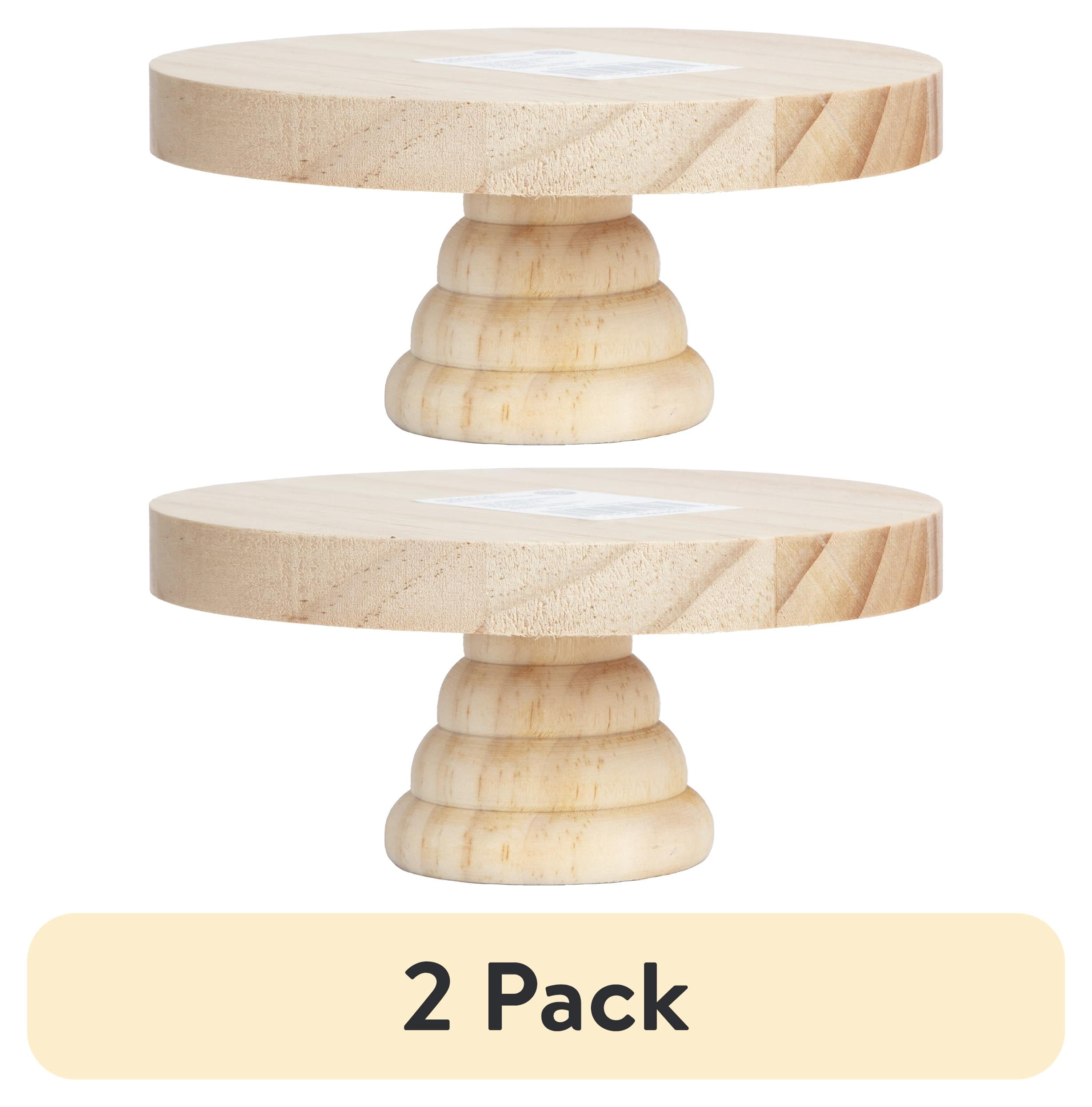 (2 pack) Cousin DIY Mini Wooden Pedestal Stand for Crafts 5.5" x 2.5"
