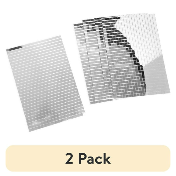 (2 pack) Cousin DIY Mirrored Tiles, 5 x 5 mm Square Each, 5 Sheets-10 x 15 cm, Model 69995345