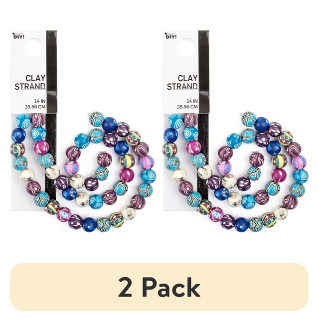 Milty Color (2 pack) Cousin DIY Multi-Color Polymer Clay Beads, 2-Strand, 14 Inches ...