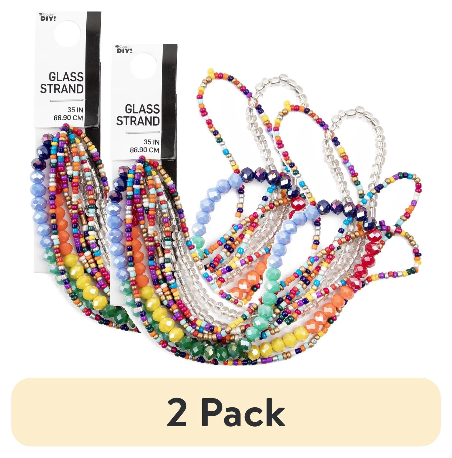 (2 pack) Cousin DIY 5-Strand Rainbow Seed Bead and Rondelle Necklace, 35 in, Adult Unisex