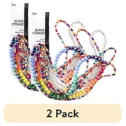 (2 pack) Cousin DIY 5-Strand Rainbow Seed Bead and Rondelle Necklace, 35 in, Adult