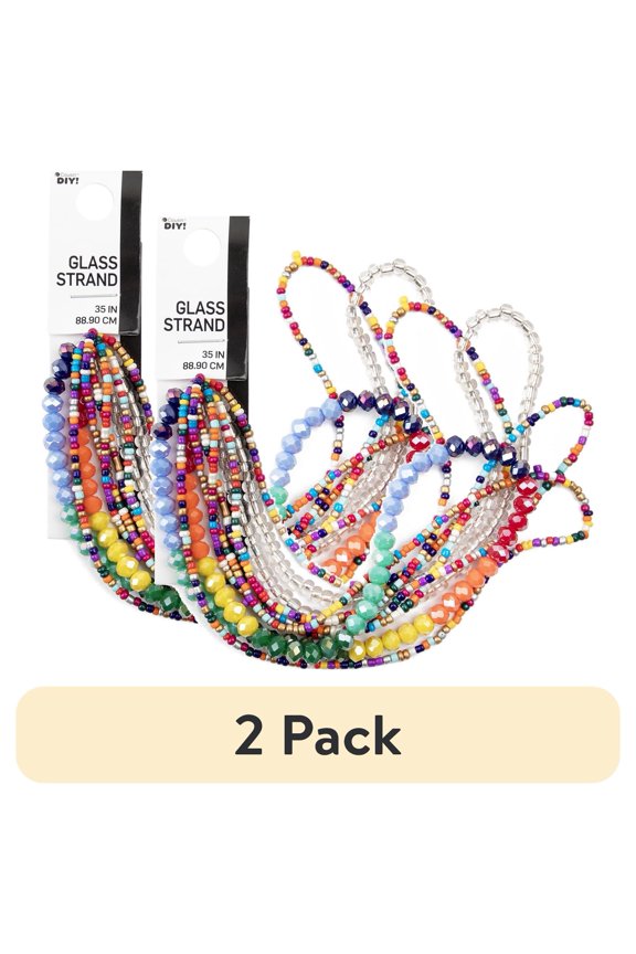 (2 pack) Cousin DIY Multi-Strand Rainbow Seed Bead and Rondelles, 35 in, 5 Strand, Adult, Model 69995924