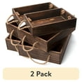 thumbnail image 1 of (2 pack) Cousin DIY Rustic Barn Brown Wooden Nested Tray Set, 3 Pieces in Graduated Sizes, 1 of 7